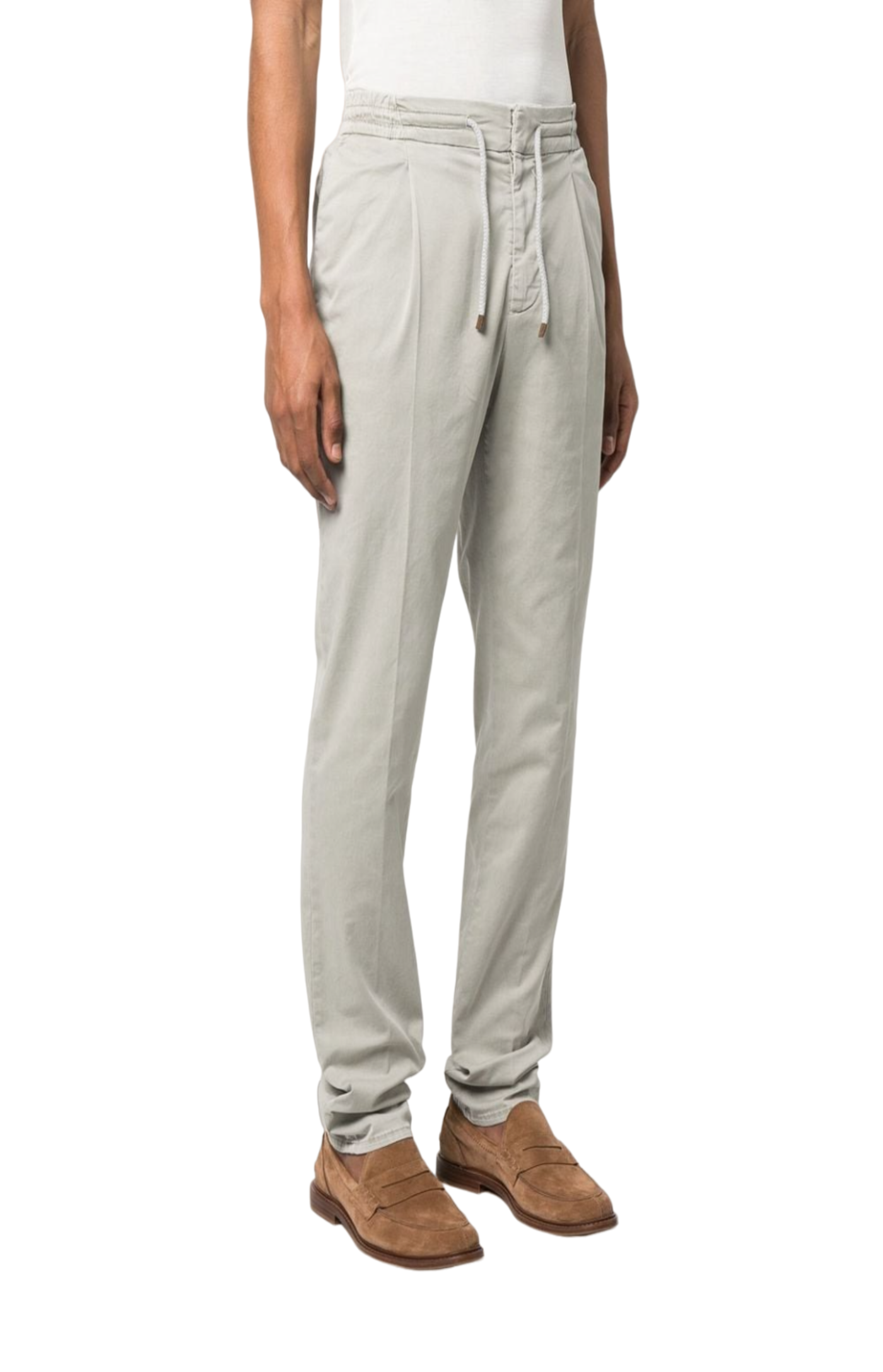 Load image into Gallery viewer, Drawstring-waist tapered trousers