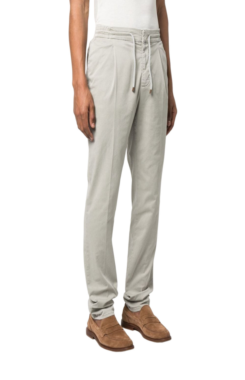 Drawstring-waist tapered trousers