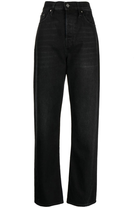 Twisted seam wide-leg jeans