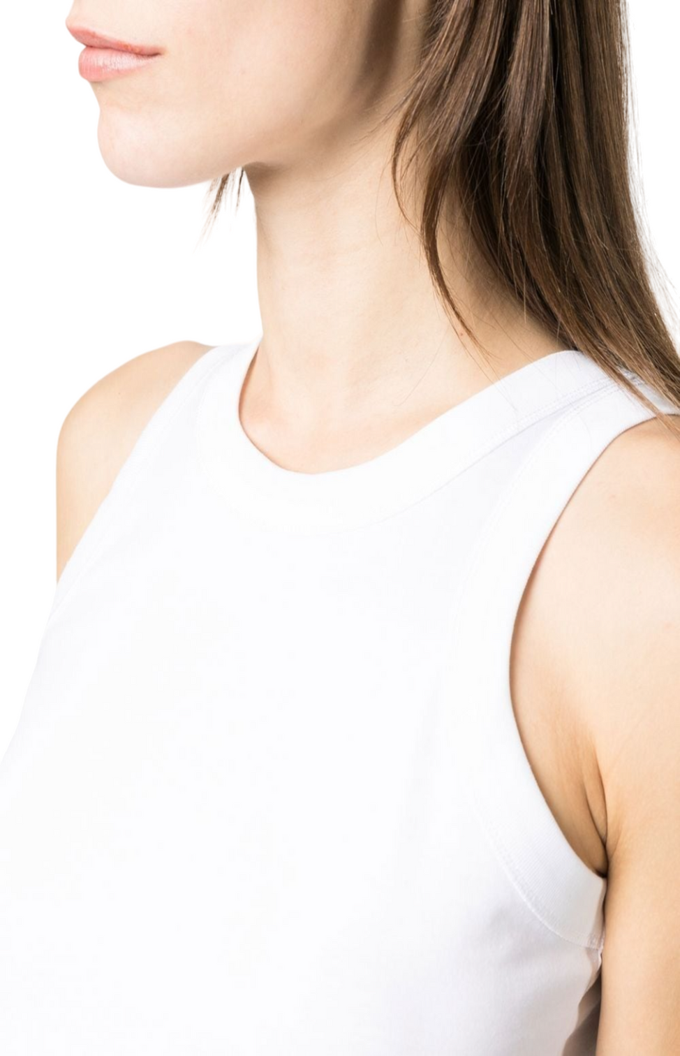 Round-neck cotton tank top