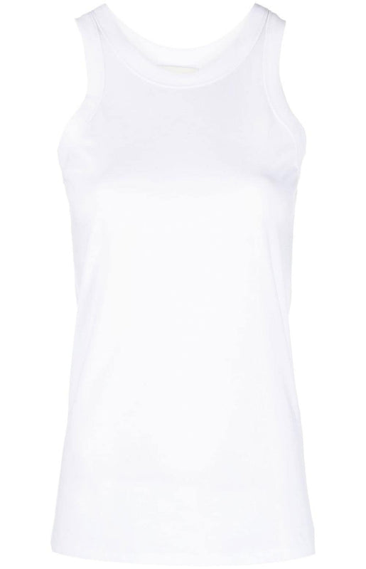 Round-neck cotton tank top