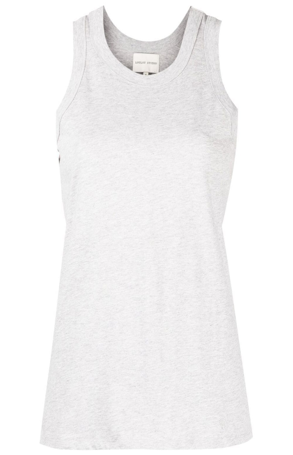 Round-neck cotton tank top