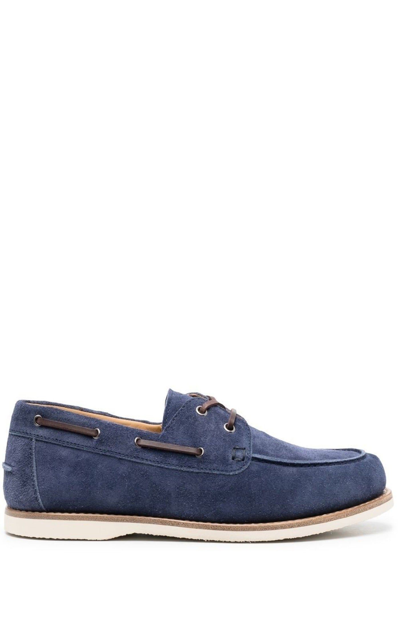 Lace-up suede boat shoes