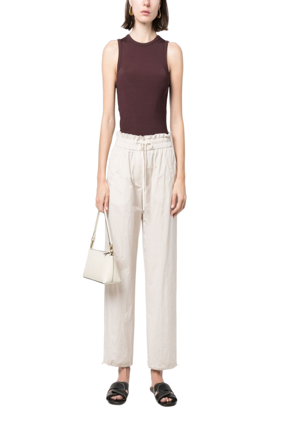 High-waisted tapered trousers