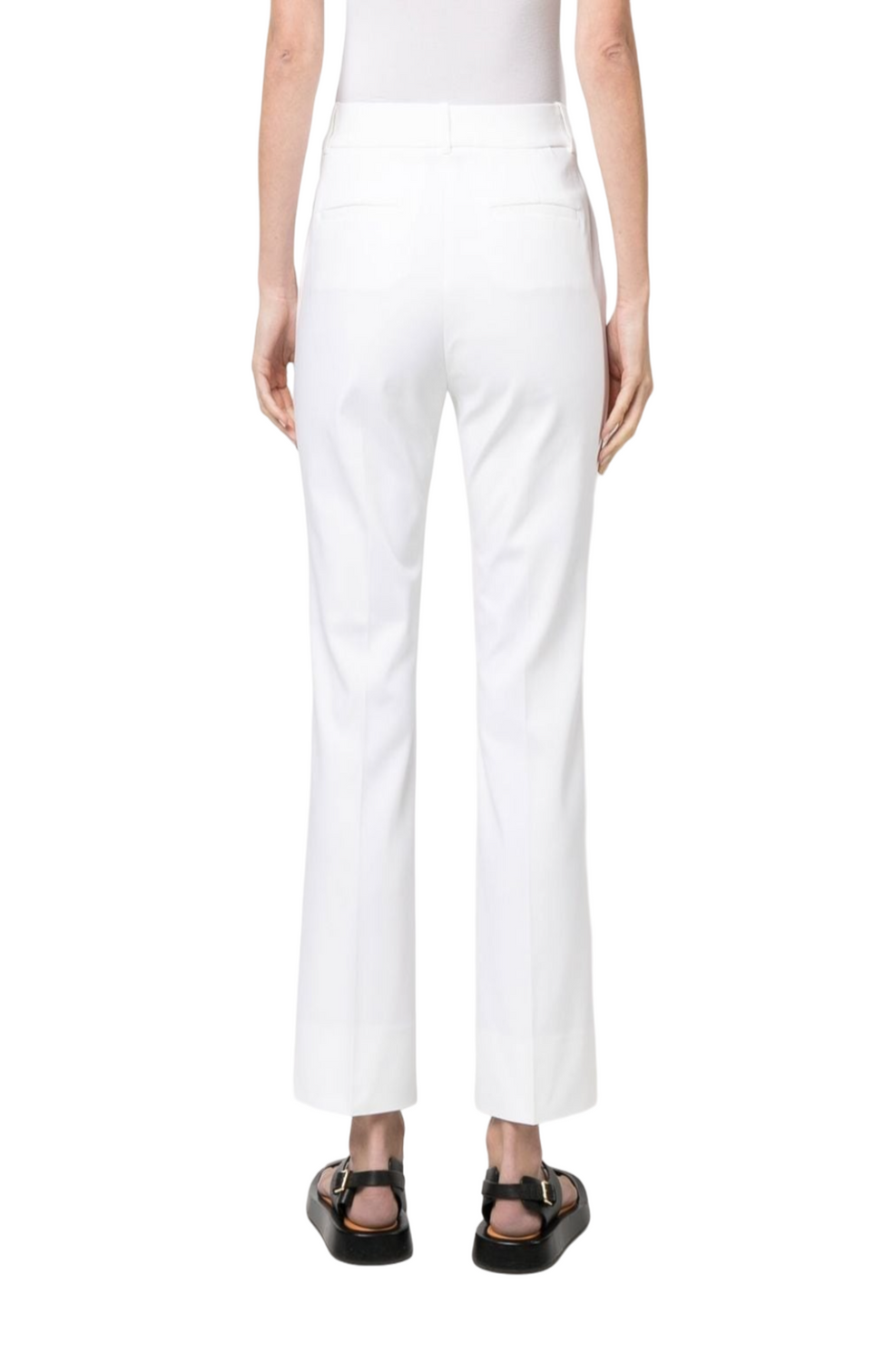 Pressed-crease tailored trousers