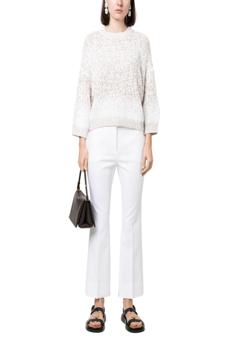 Pressed-crease tailored trousers