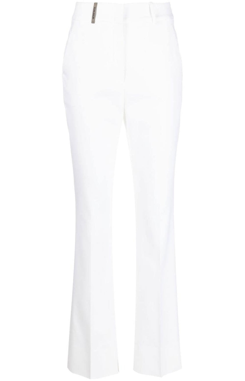 Pressed-crease tailored trousers