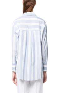 Striped spread-collar shirt