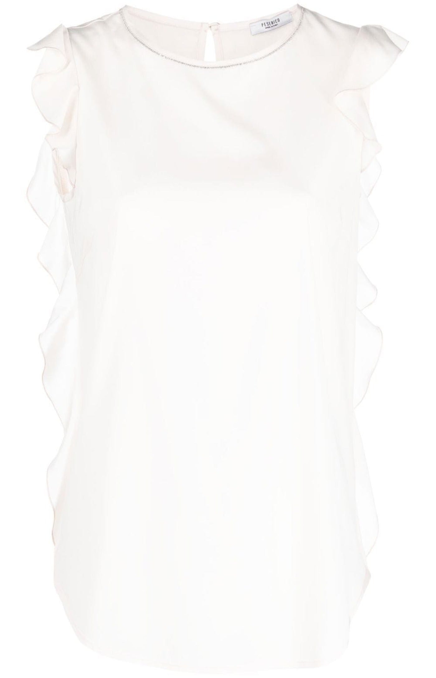 Load image into Gallery viewer, Ruffle-trim sleeveless blouse