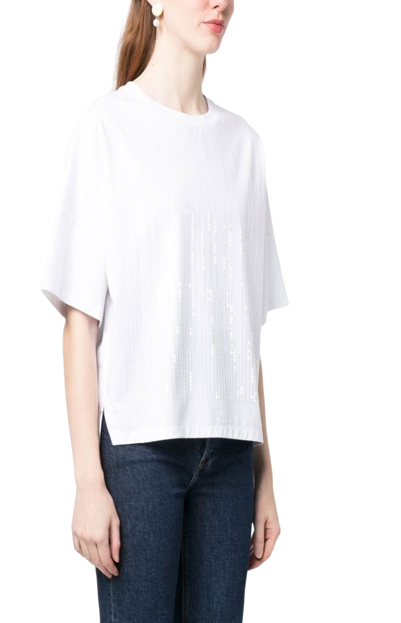 Load image into Gallery viewer, Sequin-embellished short-sleeve T-shirt