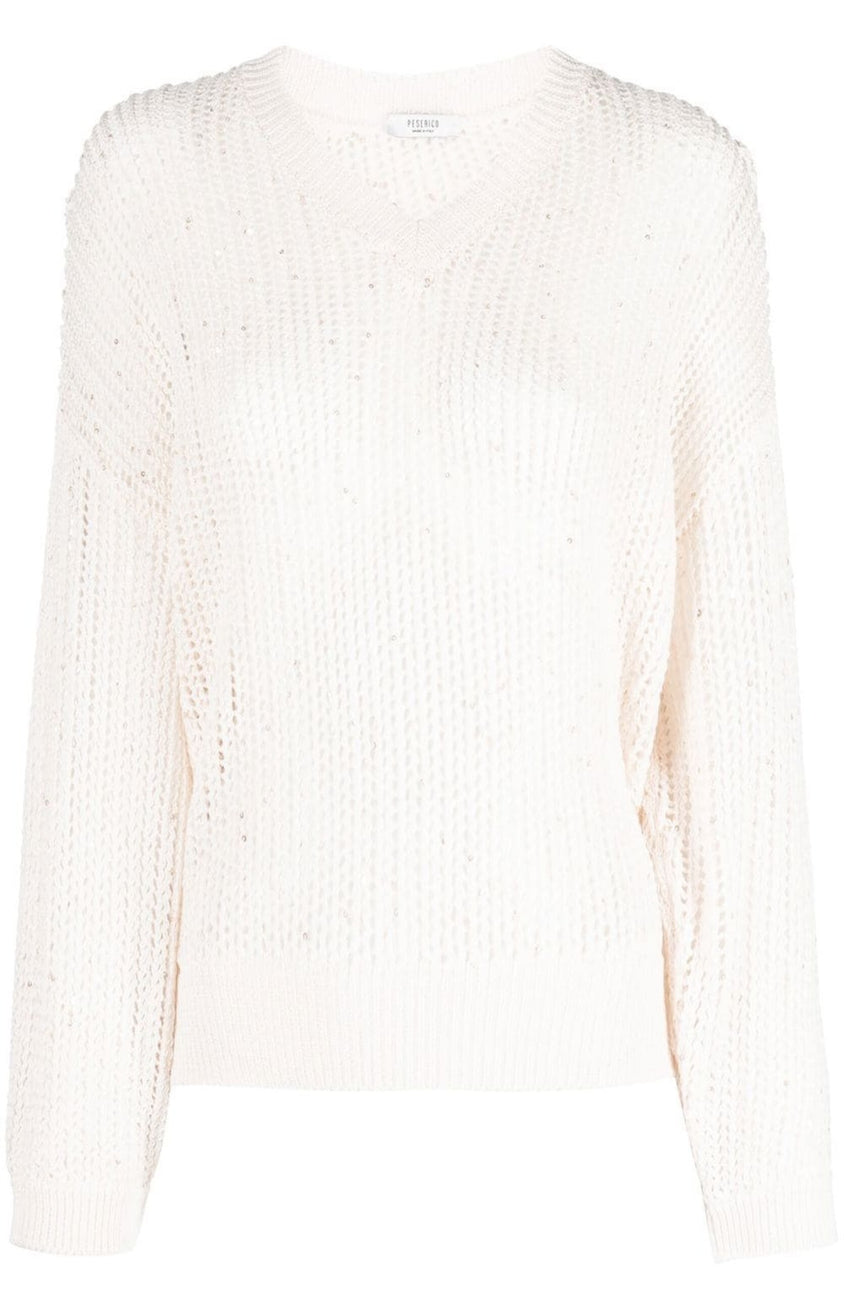 Open-knit cropped jumper