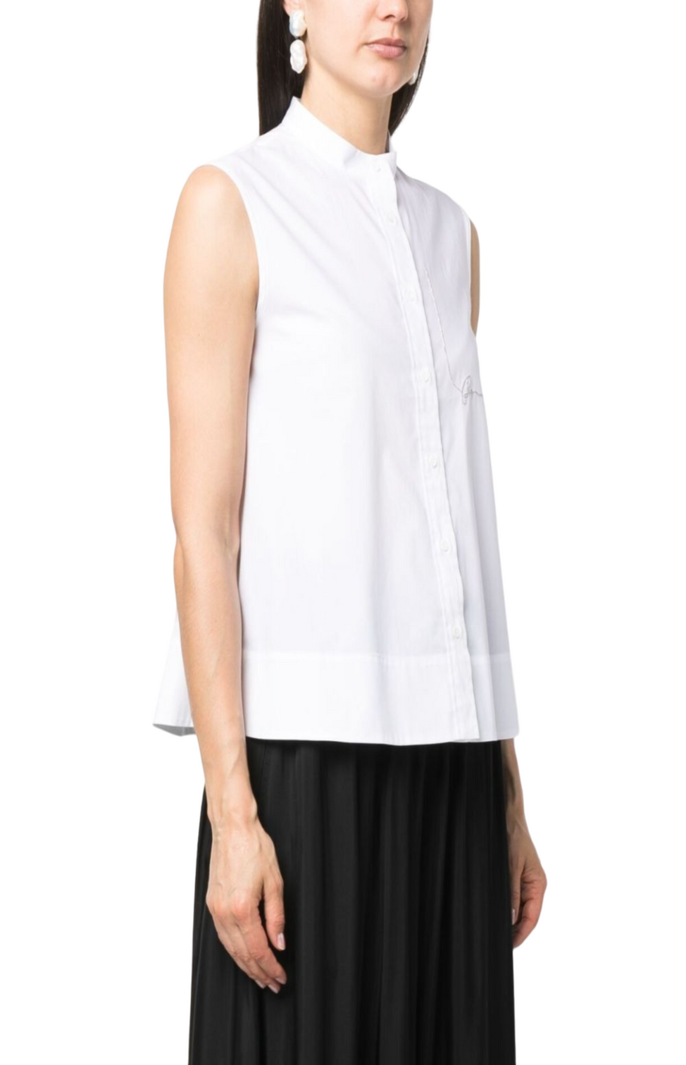 Crystal embellished sleeveless shirt