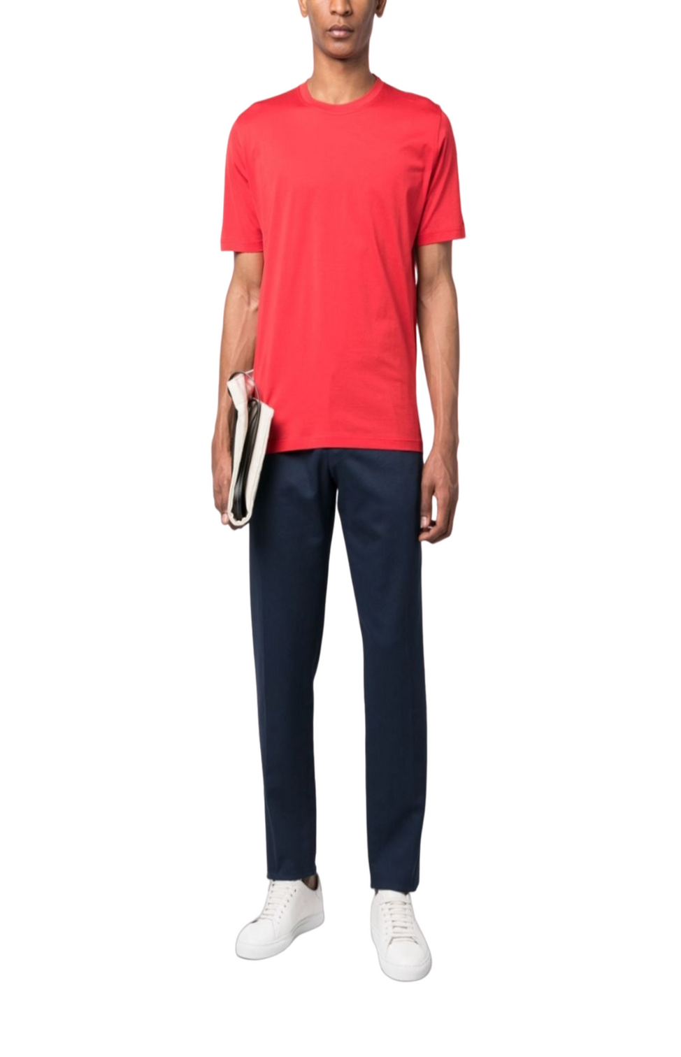 Straight-leg cotton trousers