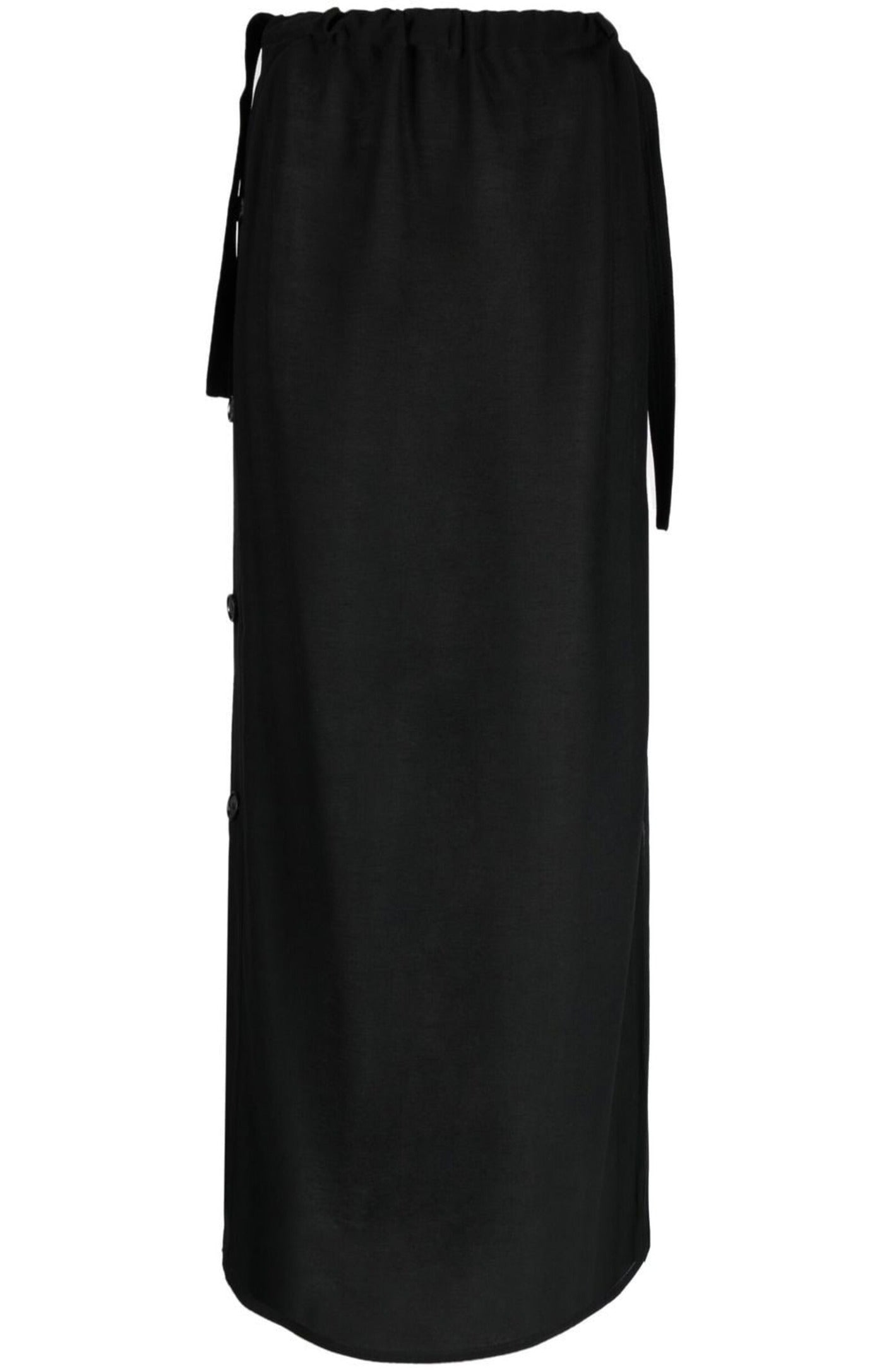 Load image into Gallery viewer, Side-button drawstring midi skirt