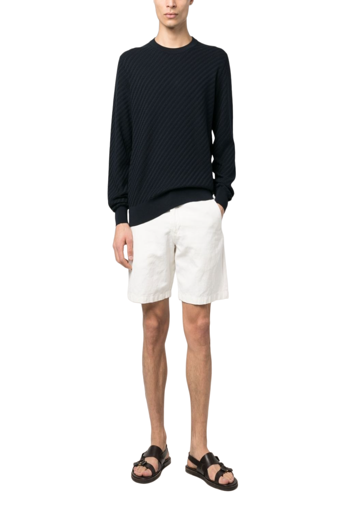 Load image into Gallery viewer, Crew-neck cotton-silk jumper