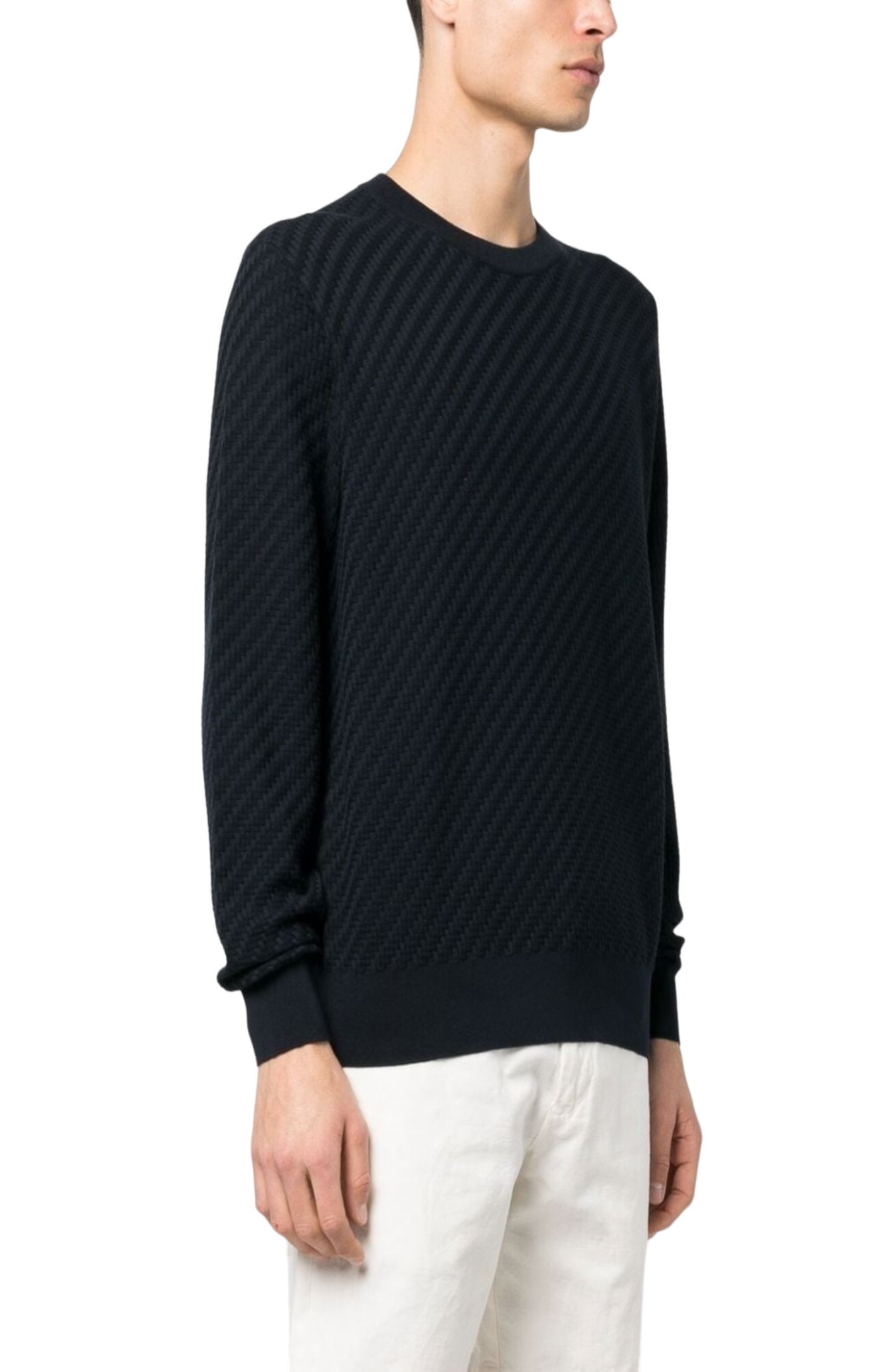 Load image into Gallery viewer, Crew-neck cotton-silk jumper