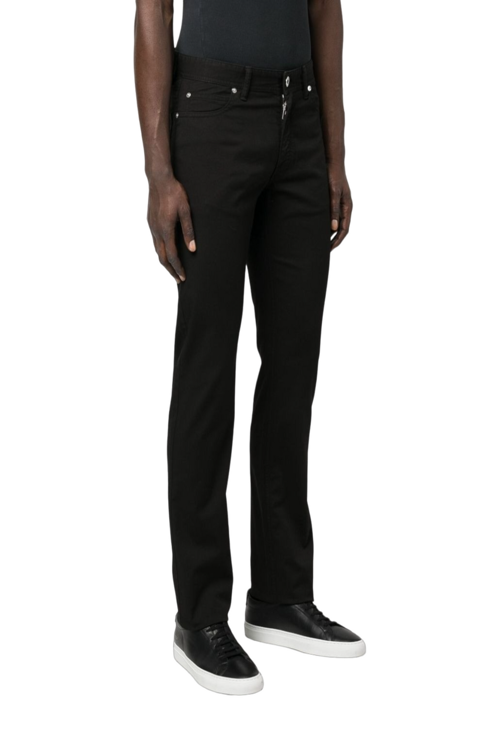 Logo-patch straight-leg trousers