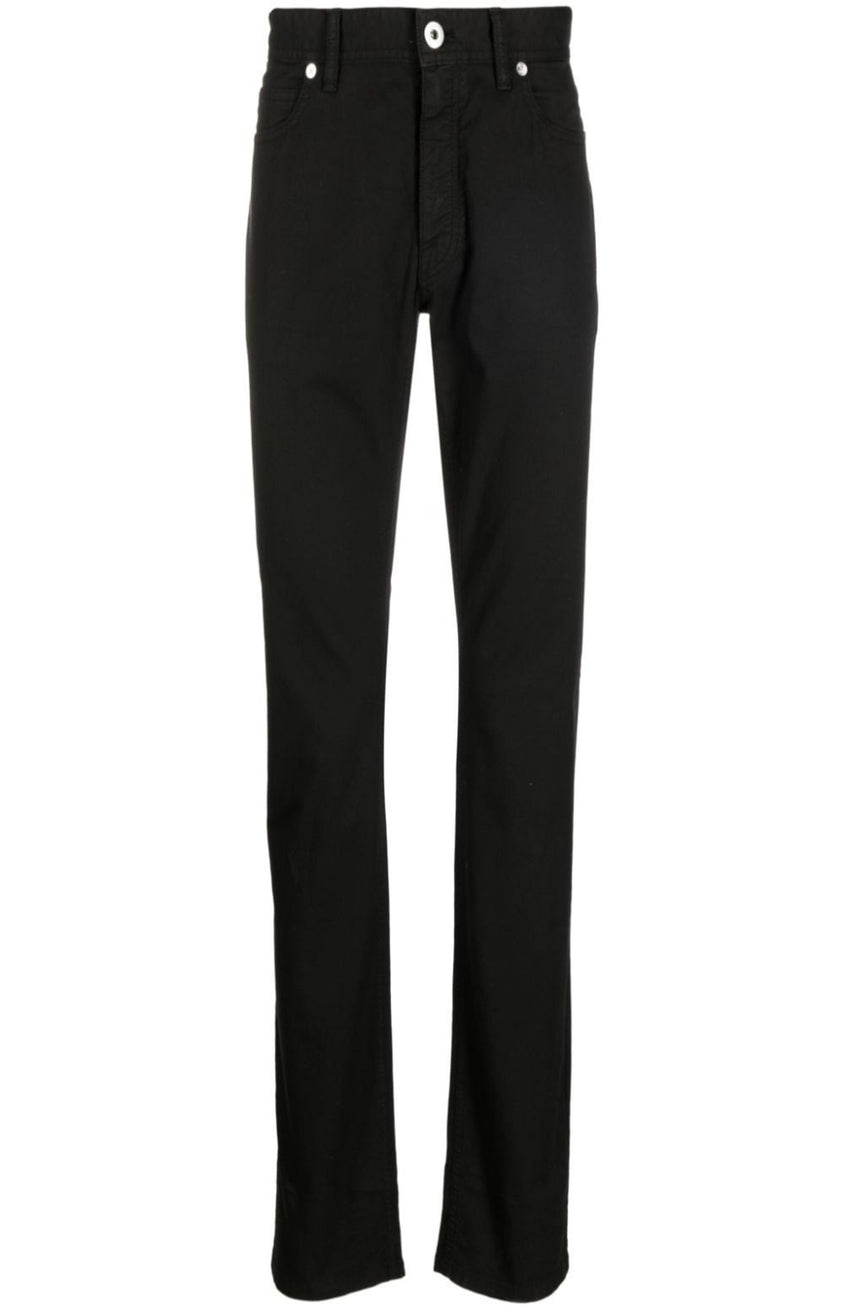 Logo-patch straight-leg trousers