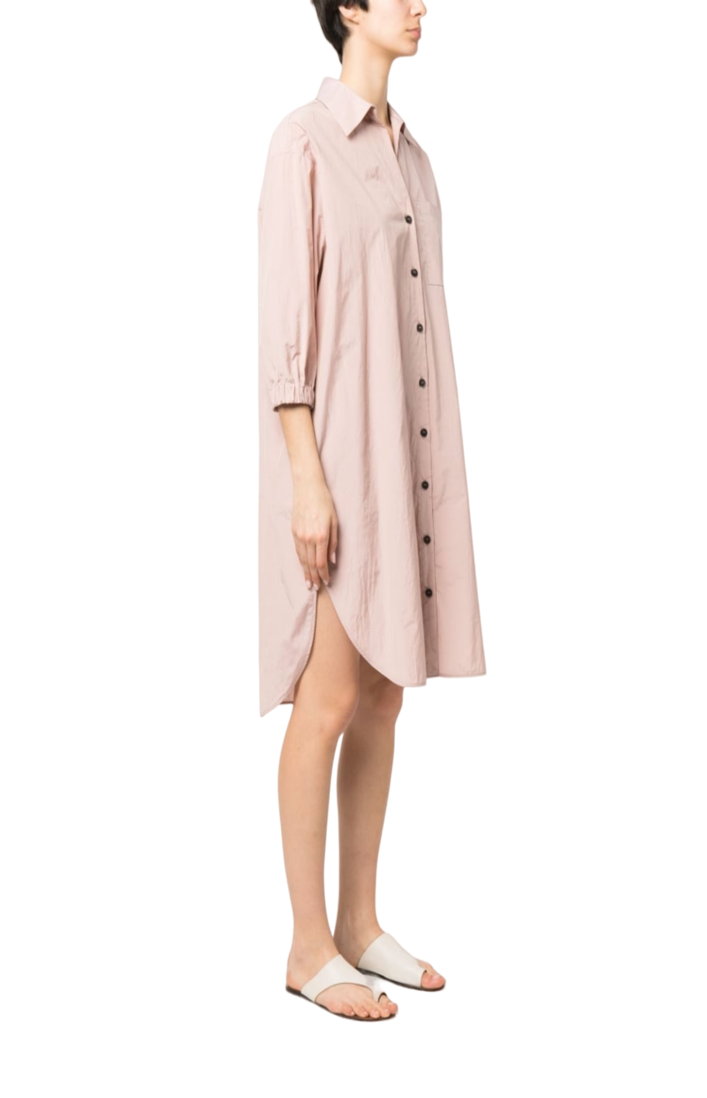 Load image into Gallery viewer, Three-quarter-sleeve shirt dress