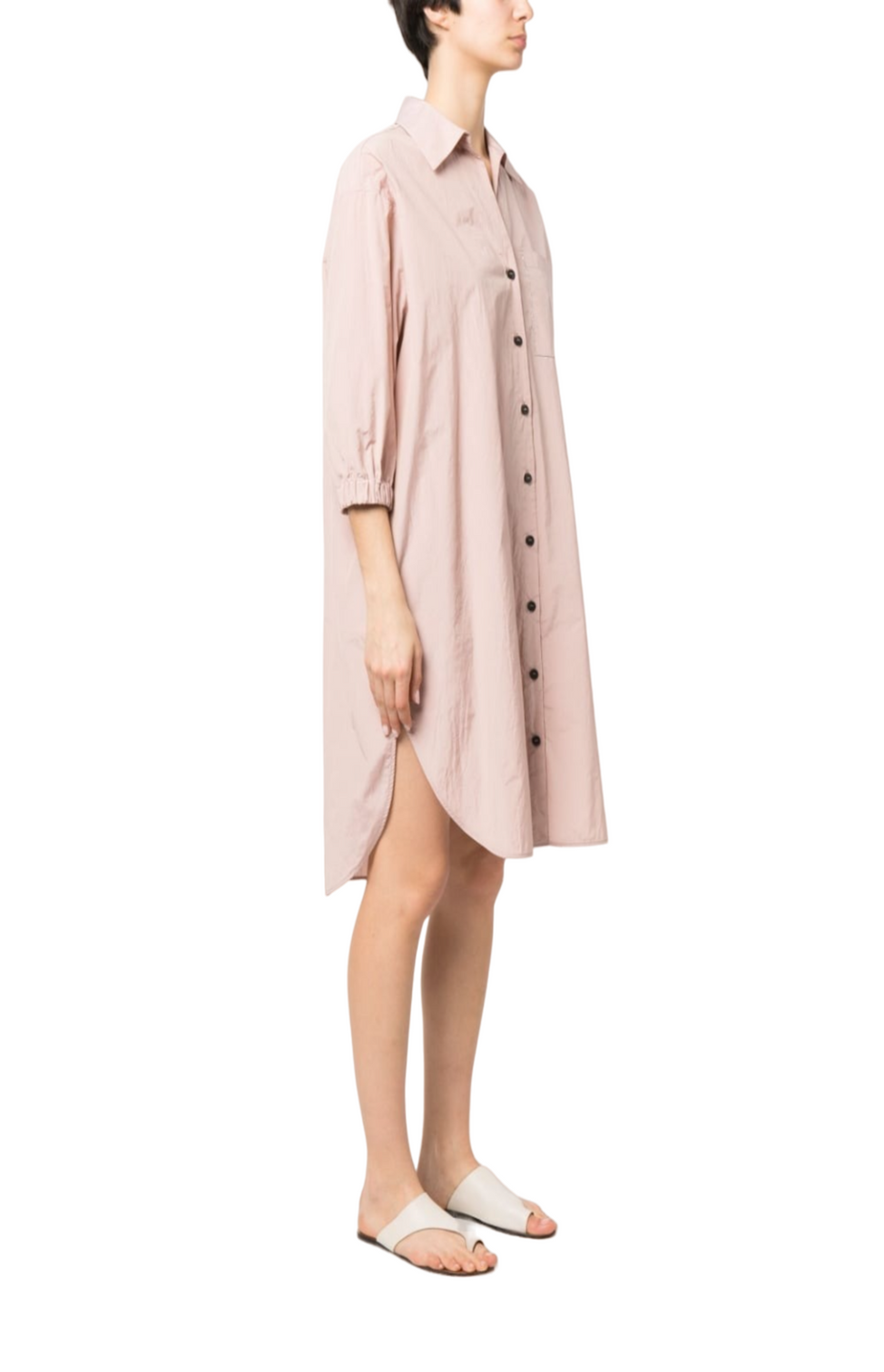 Three-quarter-sleeve shirt dress