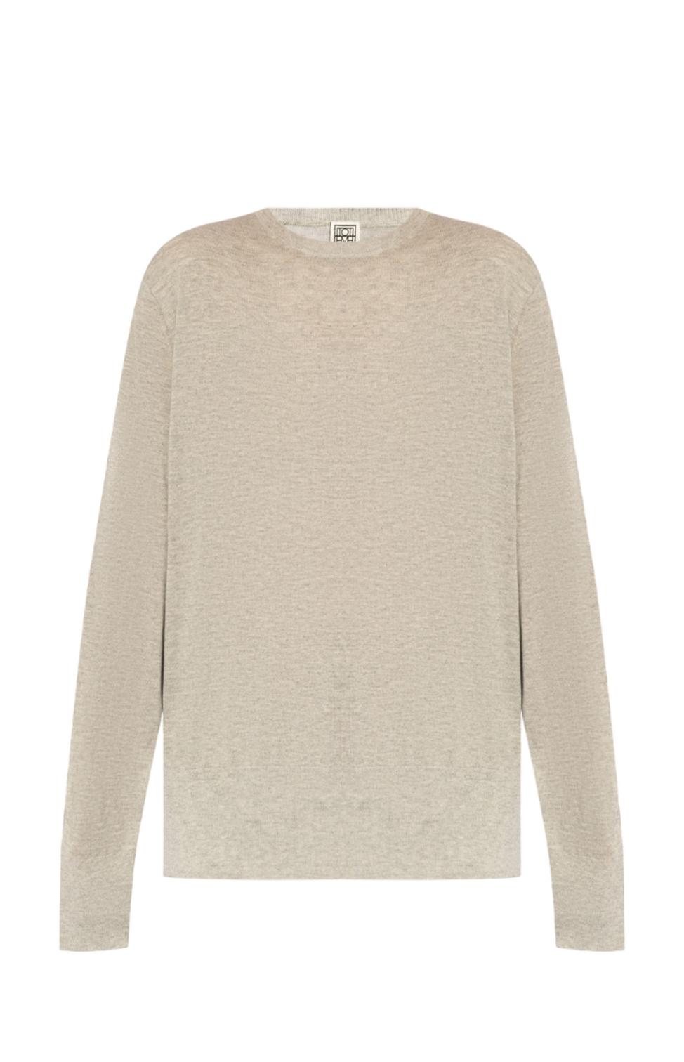 Crew-neck silk-blend knit grey