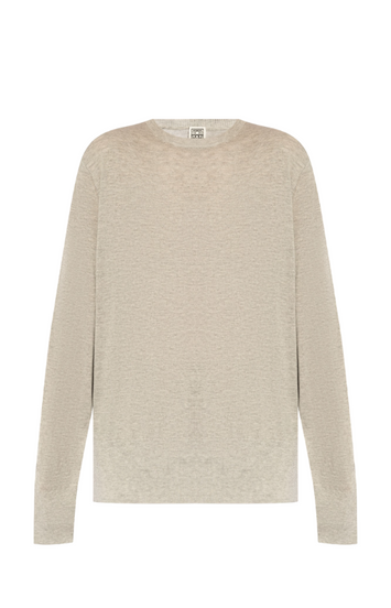 Crew-neck silk-blend knit grey