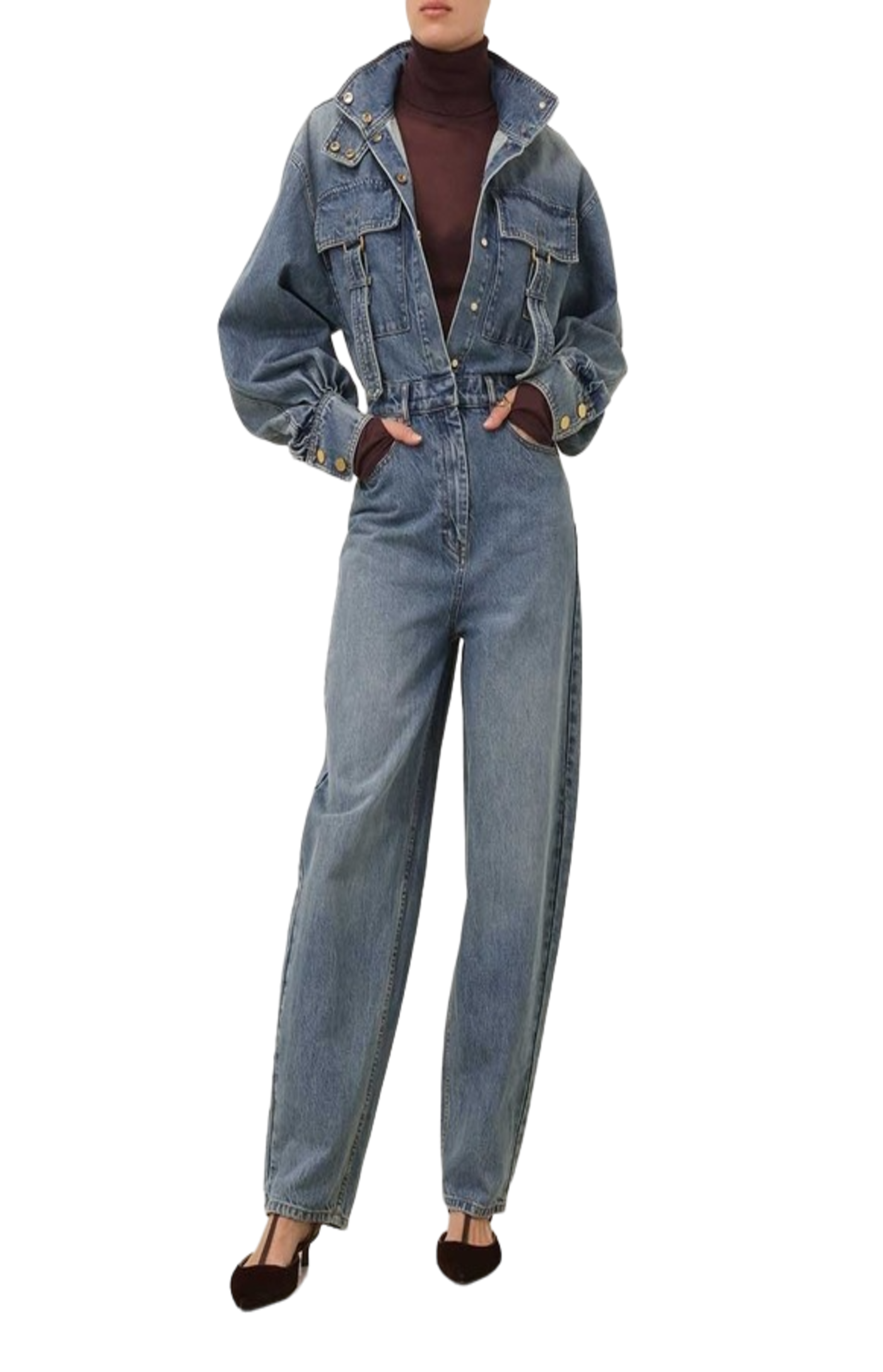 Load image into Gallery viewer, The illustration denim boilersuit