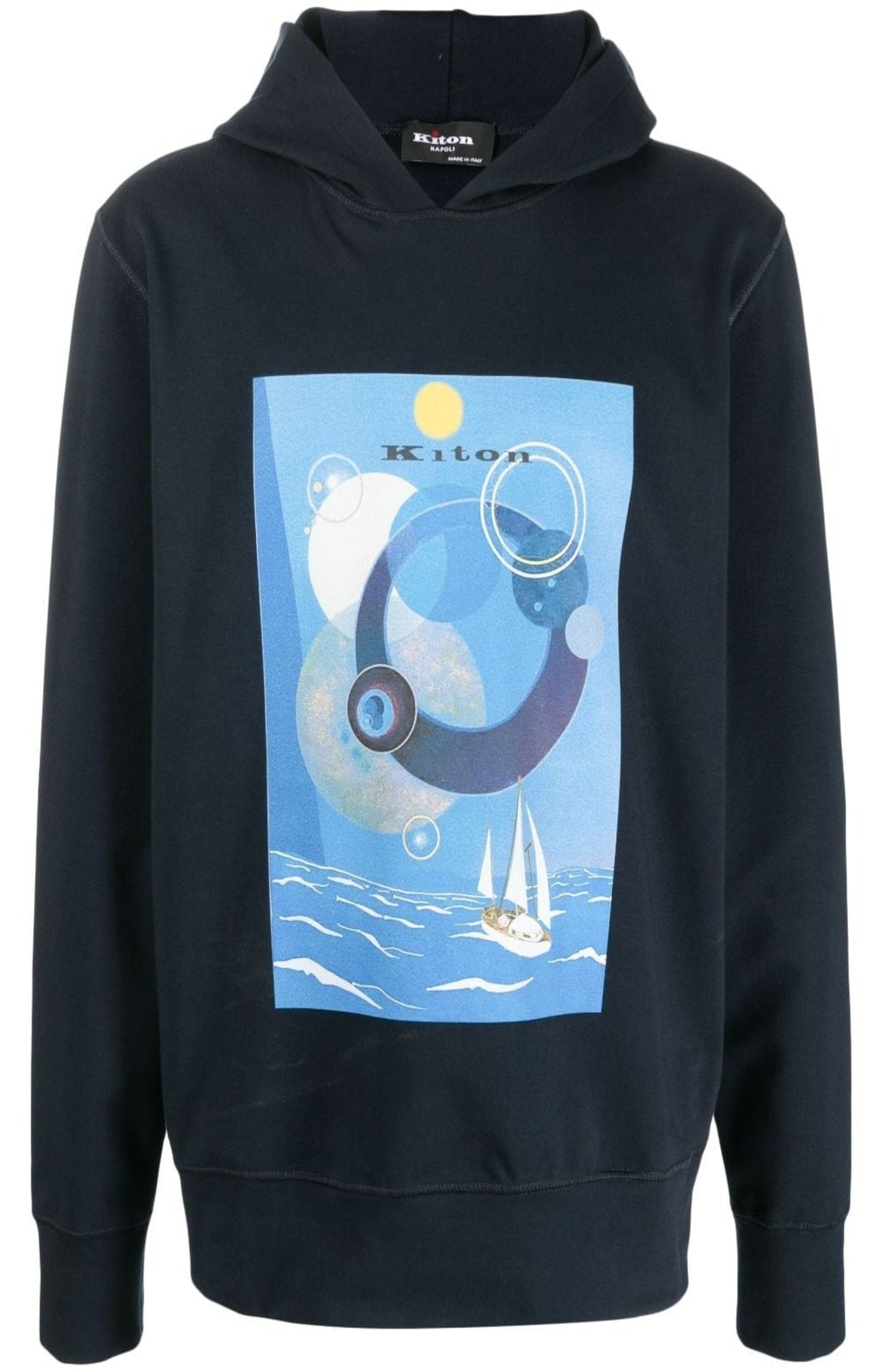 Graphic-print cotton hoodie