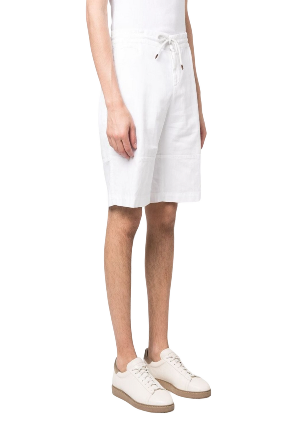 Elasticated-drawstring waist shorts