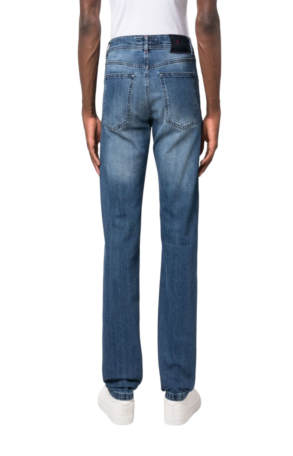 Mid-rise straight-leg jeans