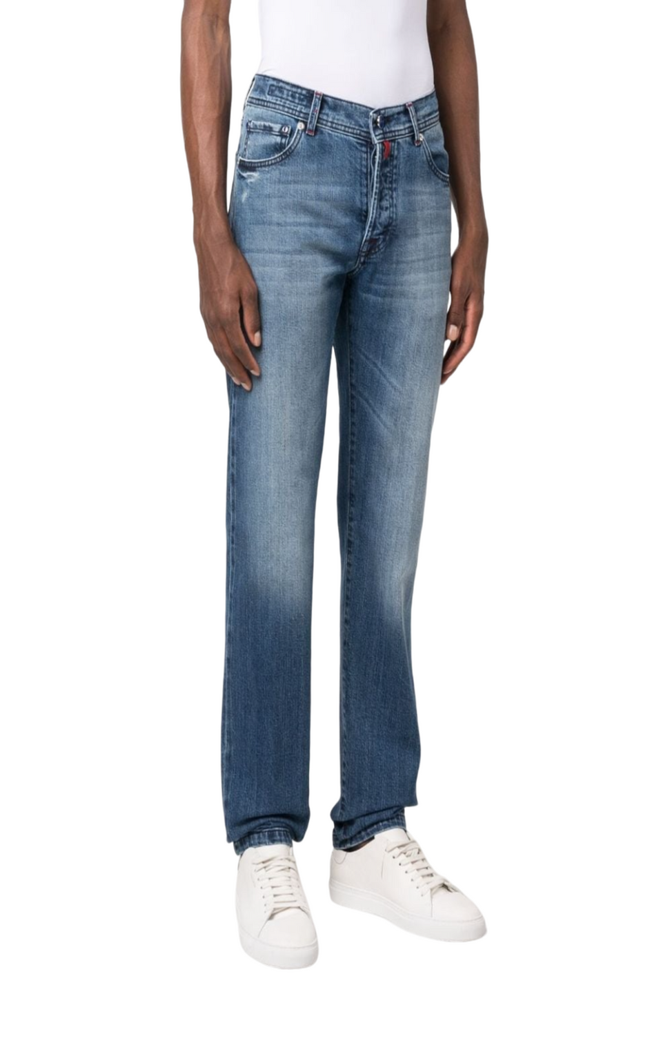 Mid-rise straight-leg jeans