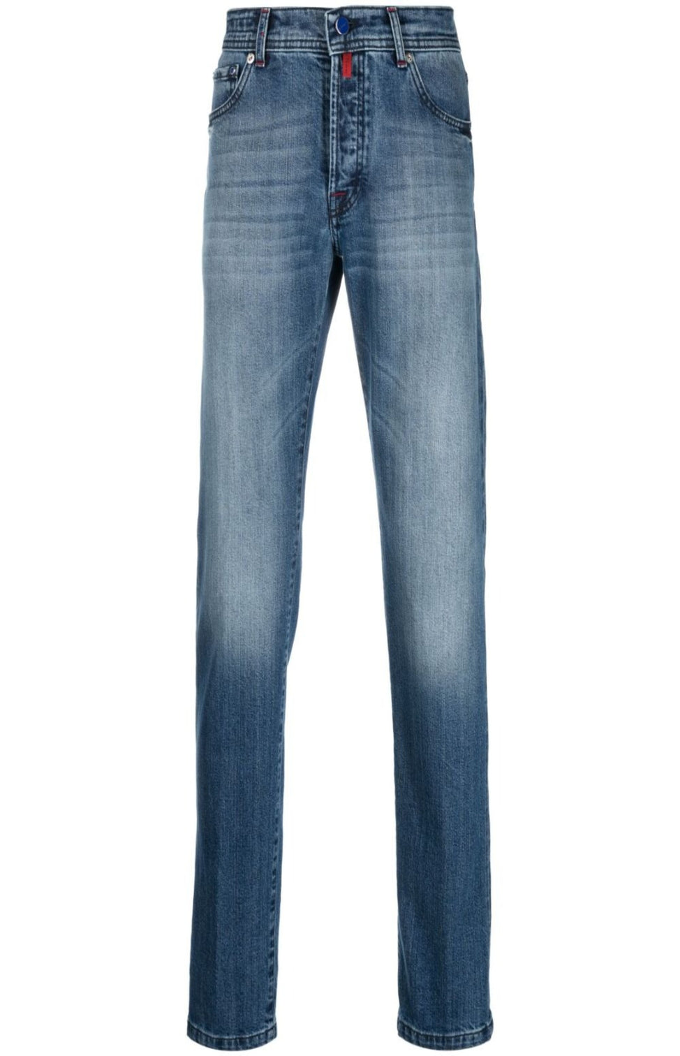 Mid-rise straight-leg jeans