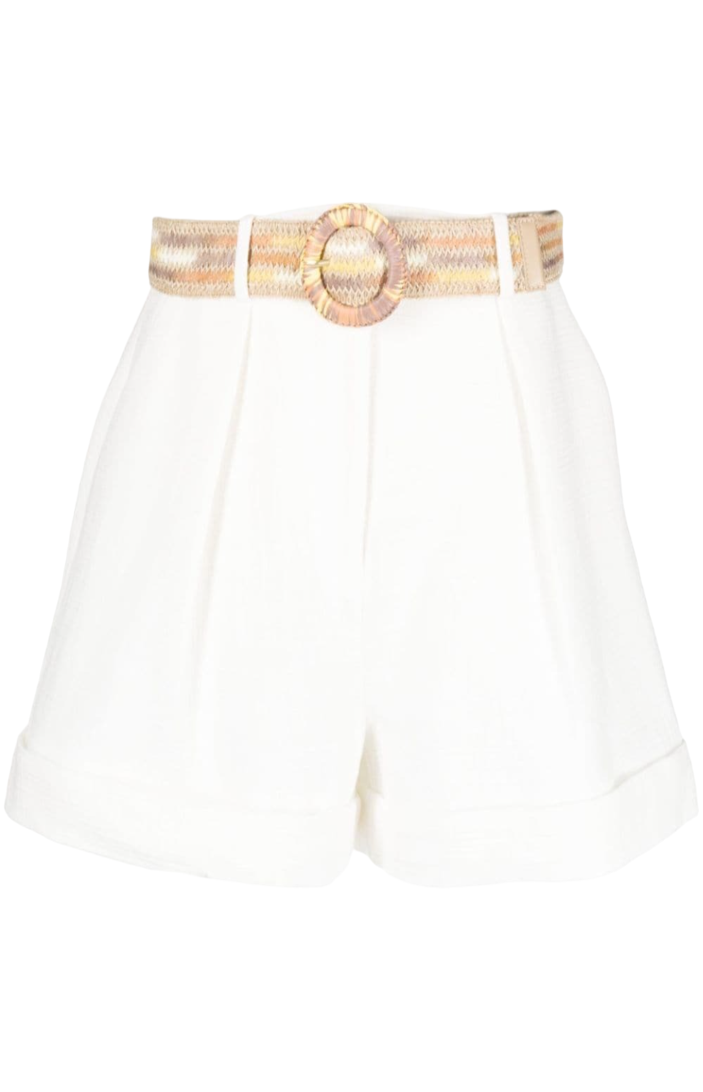 Load image into Gallery viewer, Belted pleated cotton shorts