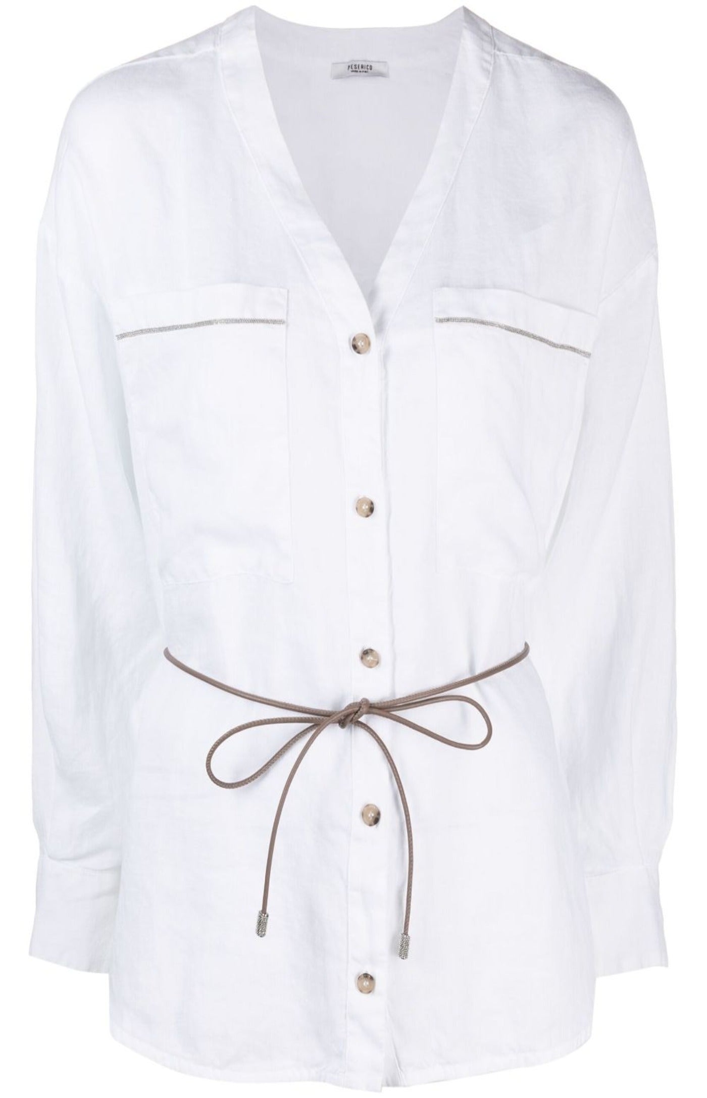 Load image into Gallery viewer, V-neck button-fastening shirt