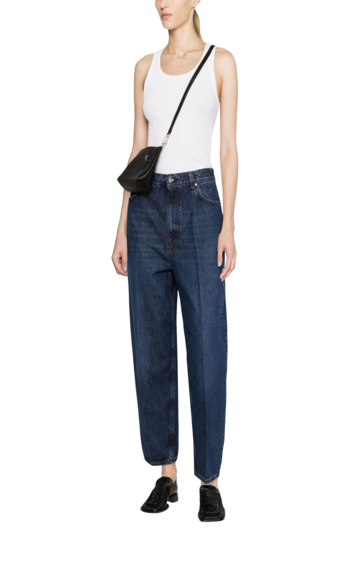 Load image into Gallery viewer, Tapered high-waist jeans