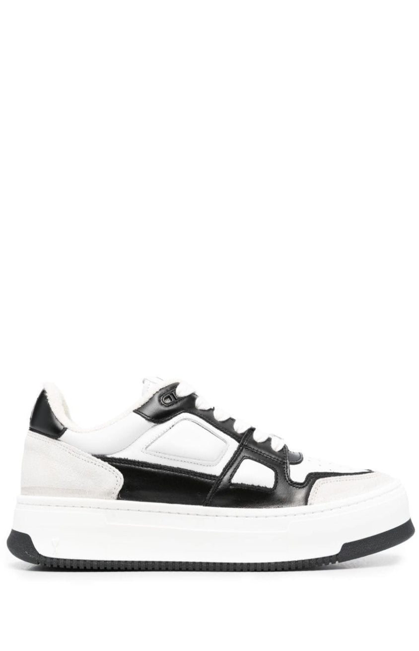Two-tone leather sneakers