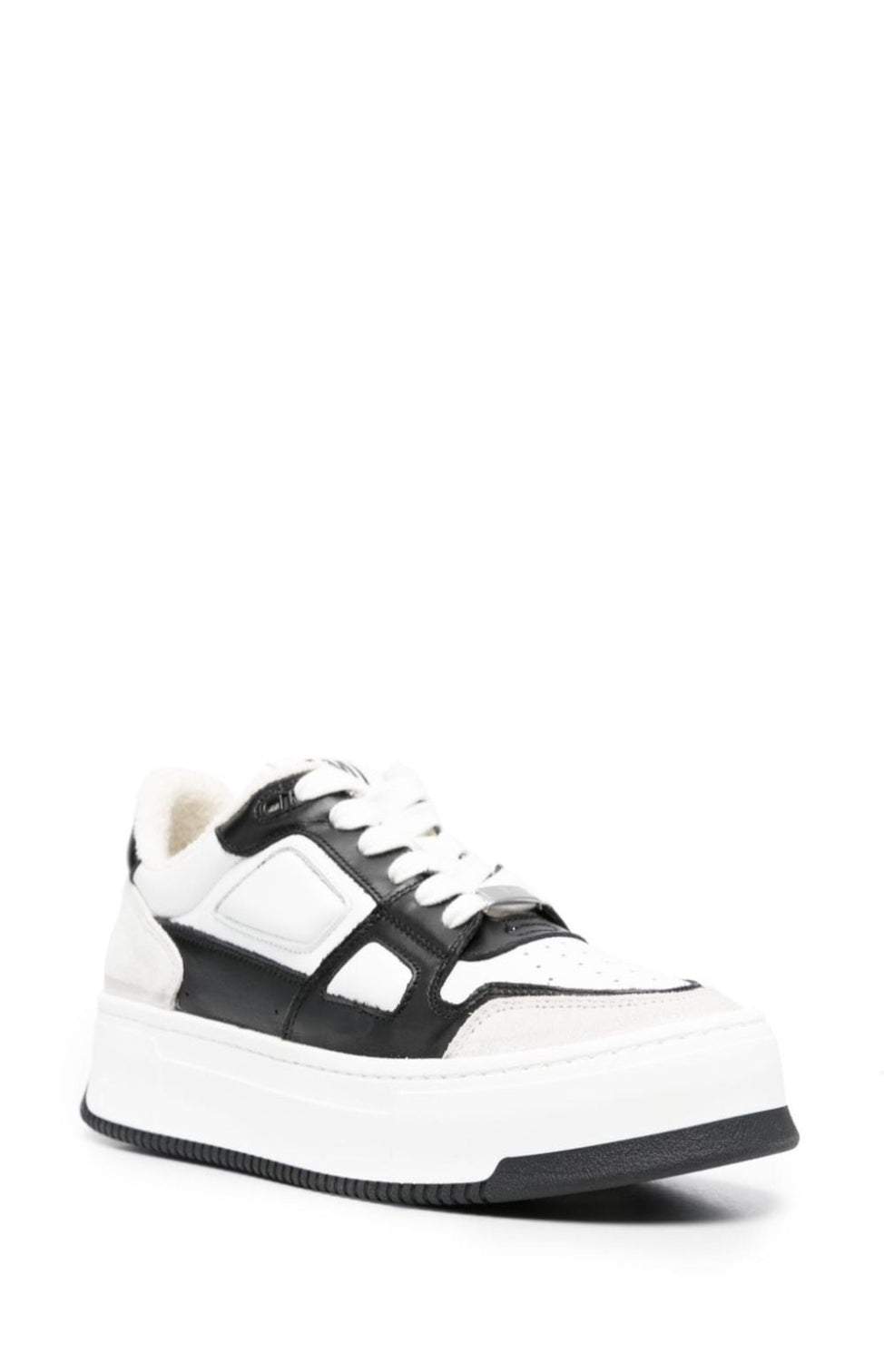 Two-tone leather sneakers