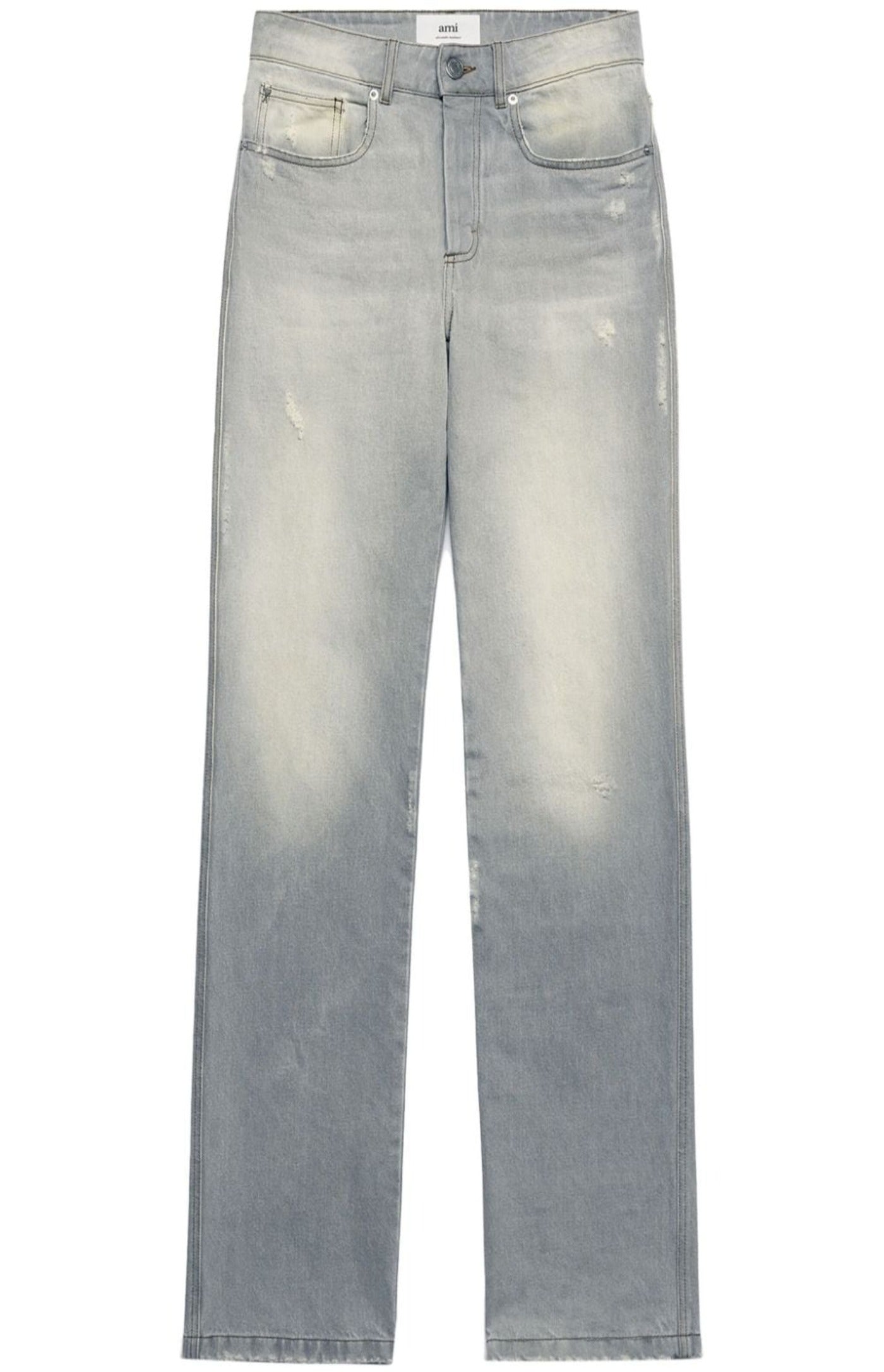 Load image into Gallery viewer, Mid-rise straight-leg jeans