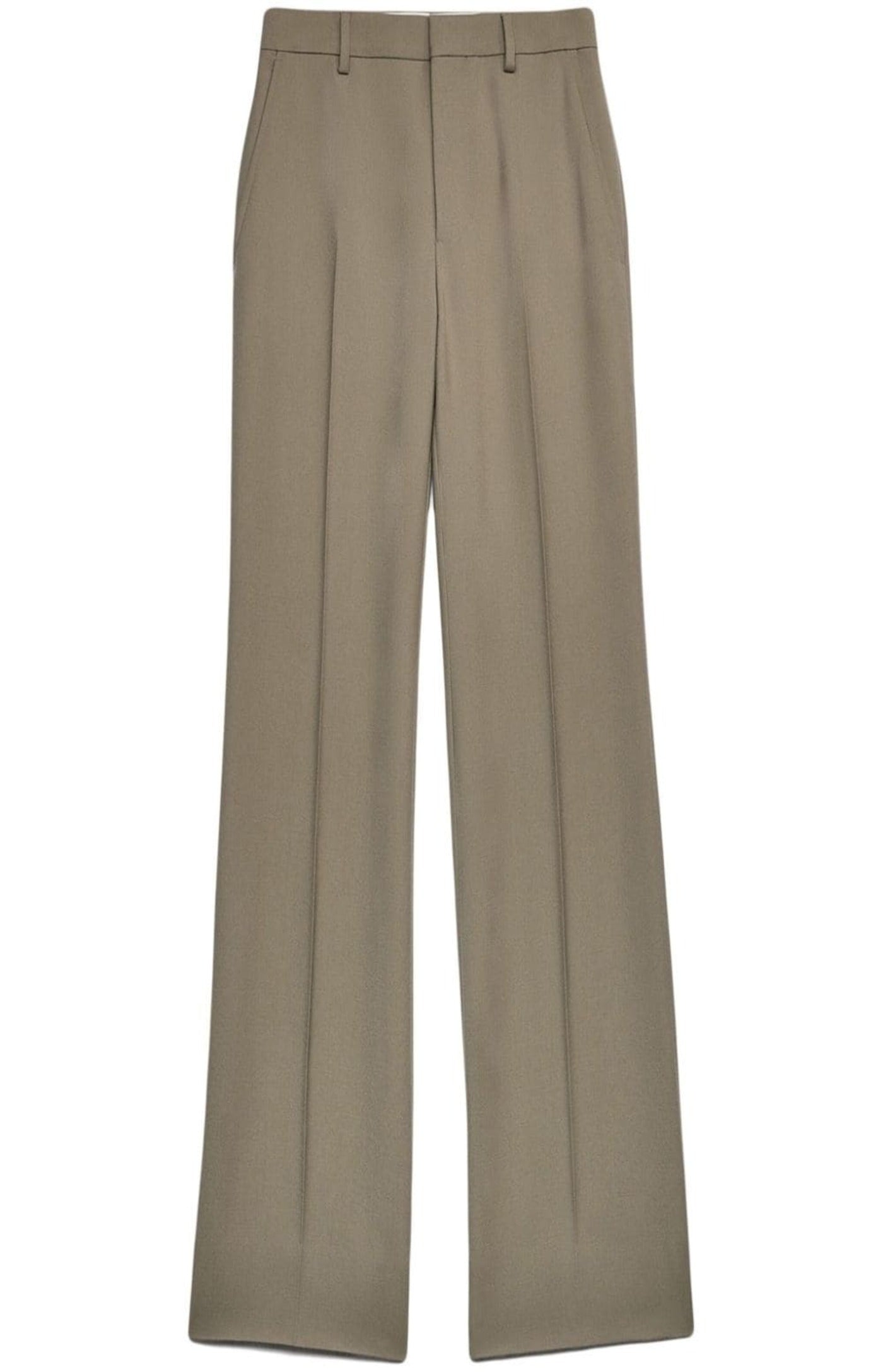 Wool gabardine flared trousers