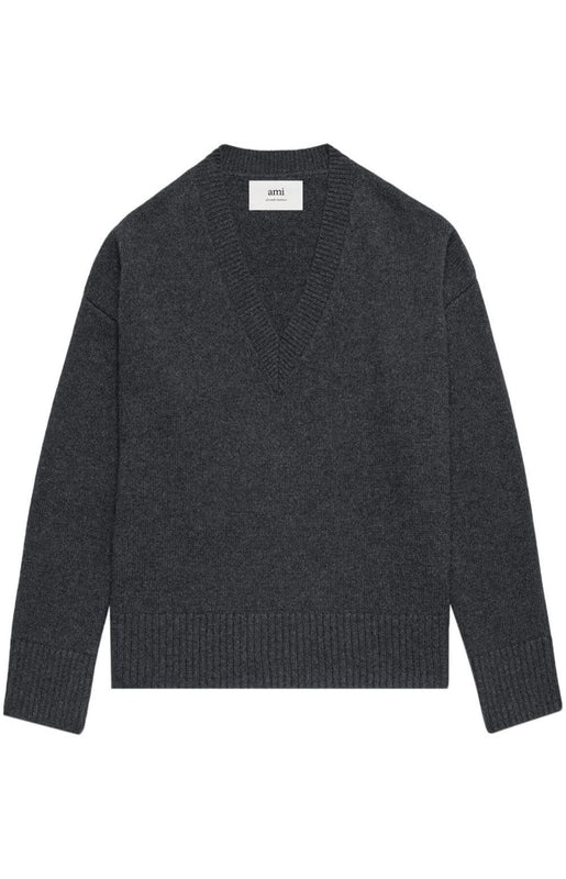 V-neck elbow patches jumper