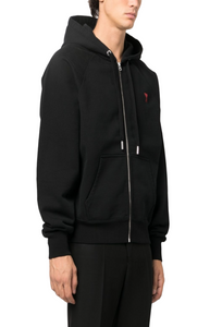 Ami de Coeur-embroidered zip-up hoodie