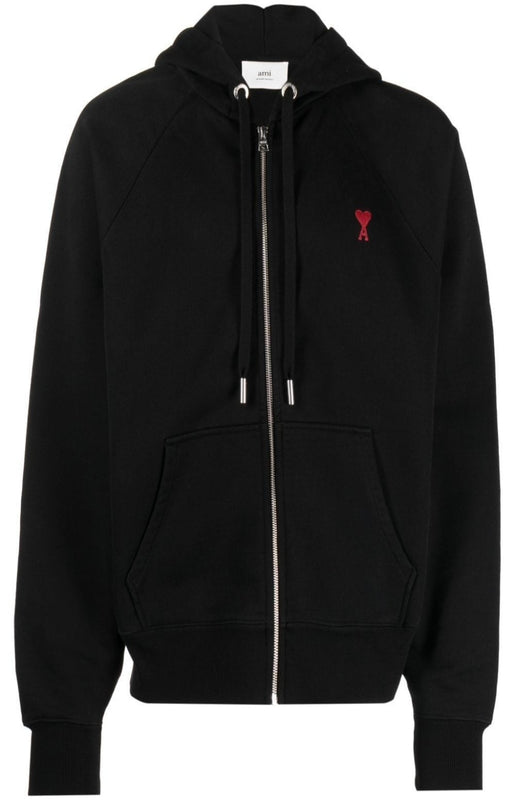 Ami de Coeur-embroidered zip-up hoodie