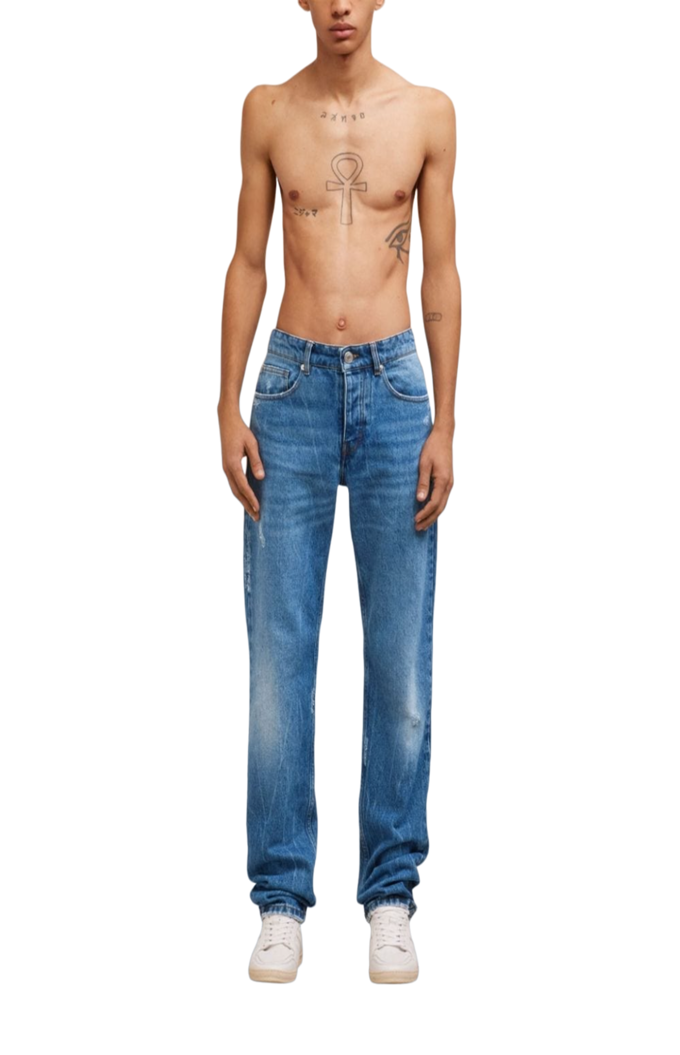 Load image into Gallery viewer, Logo-patch straight-leg jeans