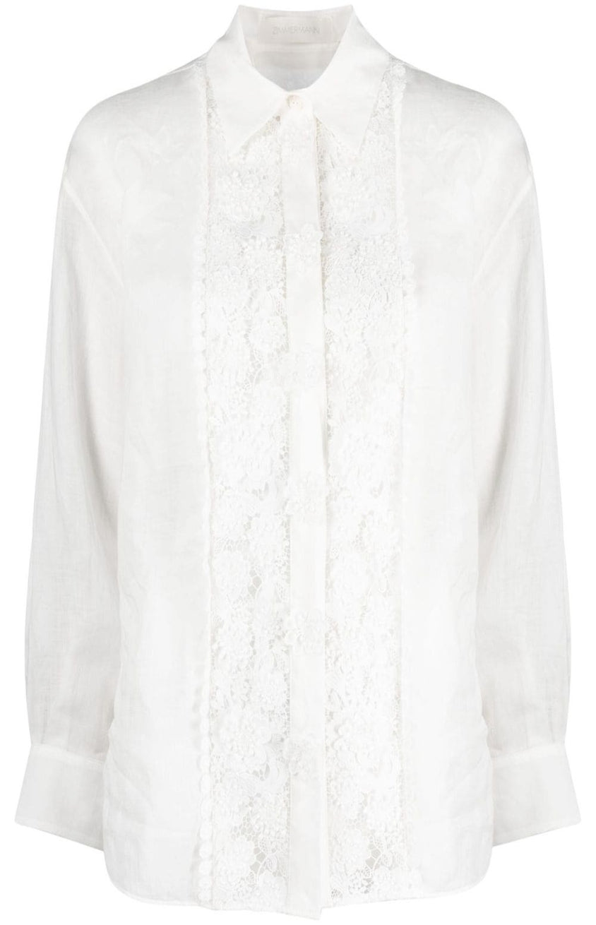 Raie lace-panel shirt