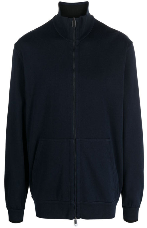 Zip-up high-neck sweatshirt