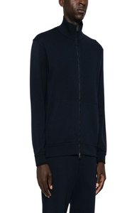 Zip-up high-neck sweatshirt