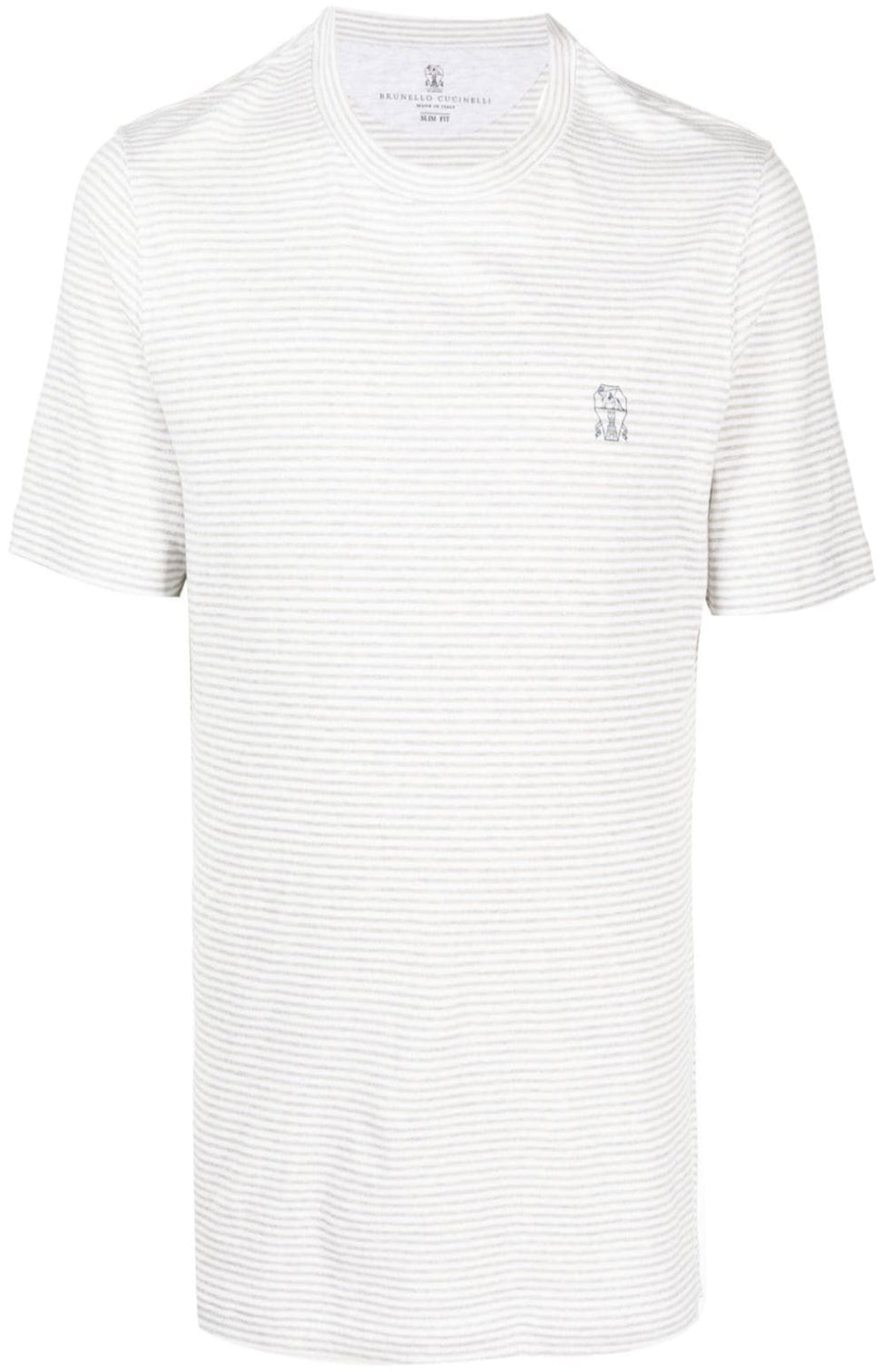 Cotton-linen striped T-shirt