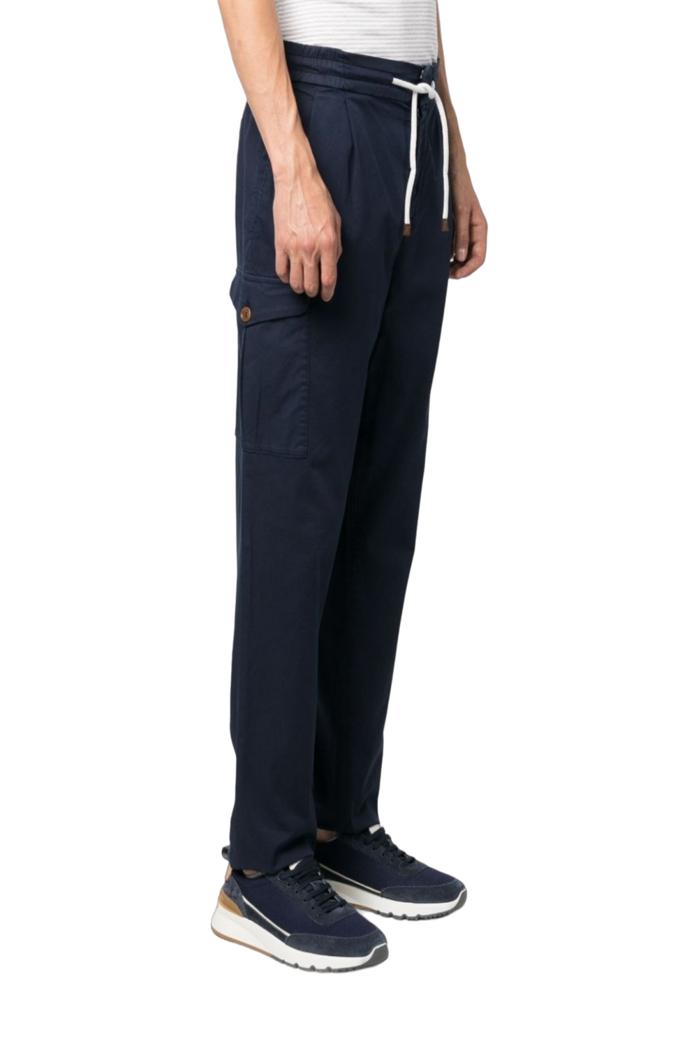 Drawstring straight-leg trousers