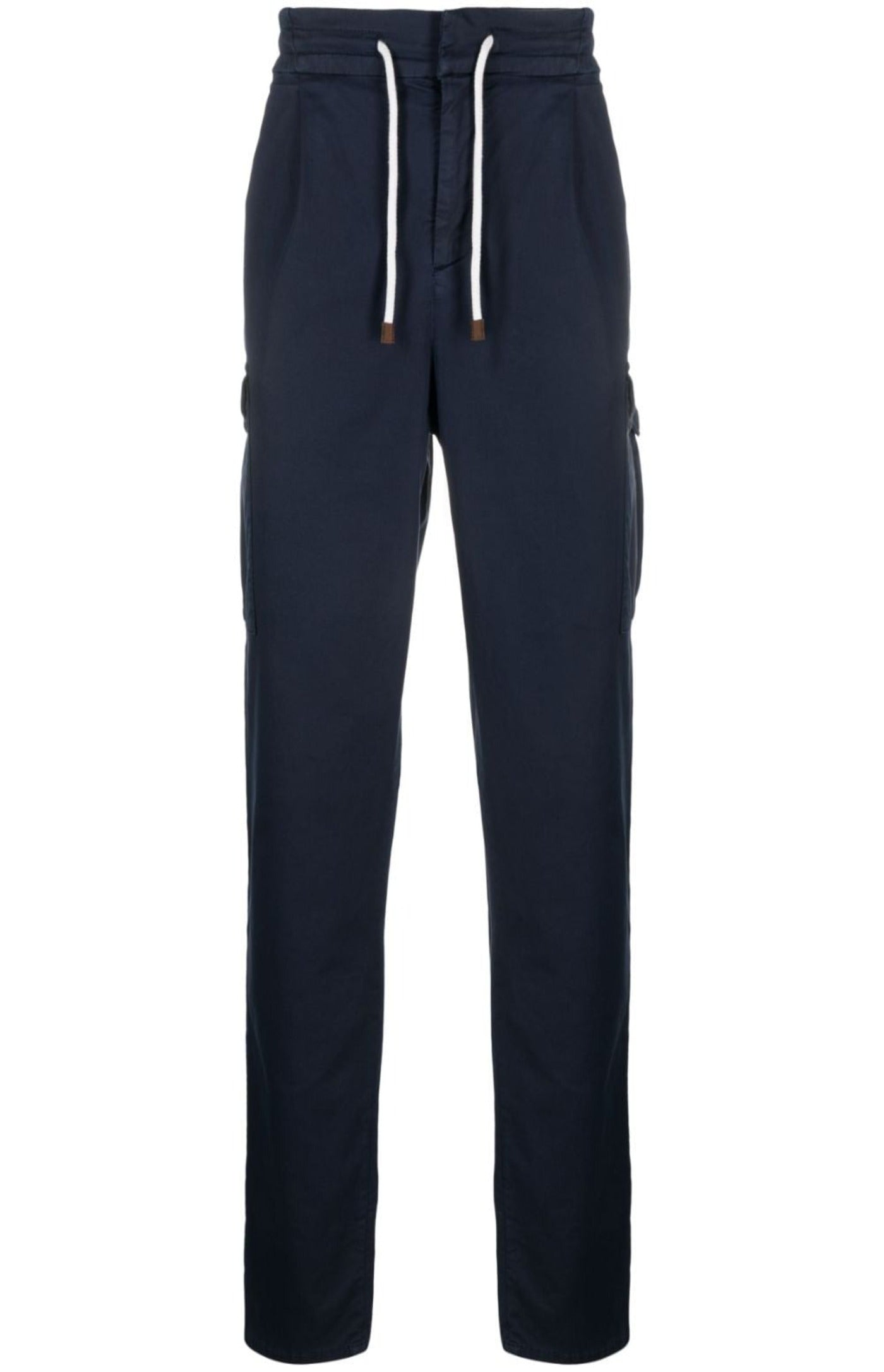 Drawstring straight-leg trousers