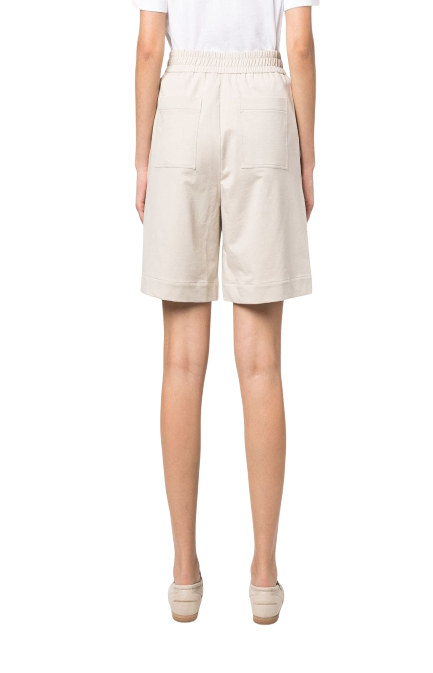 Load image into Gallery viewer, High-waisted stretch-cotton shorts